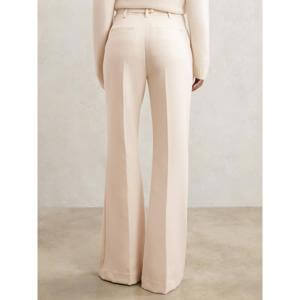 REISS Leona Flared Knot-Hardware Belted Trousers